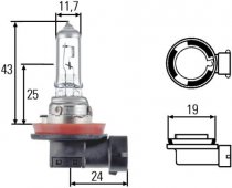 rovka mlhovek H11 HELLA (10252631, 6216A3, 12V 55W)